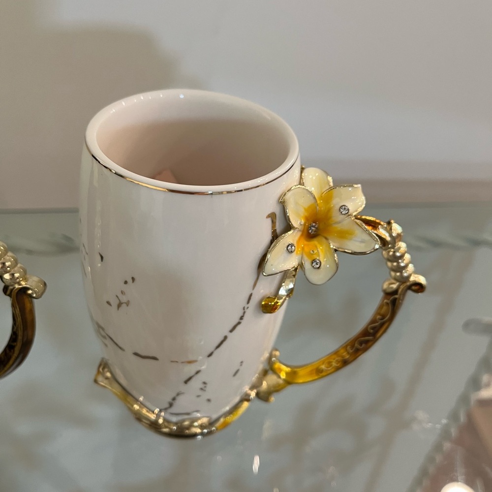 🫖 Beautiful and Ornate Tea or Coffee Set for 2 (Gold, White and Black) 🫖